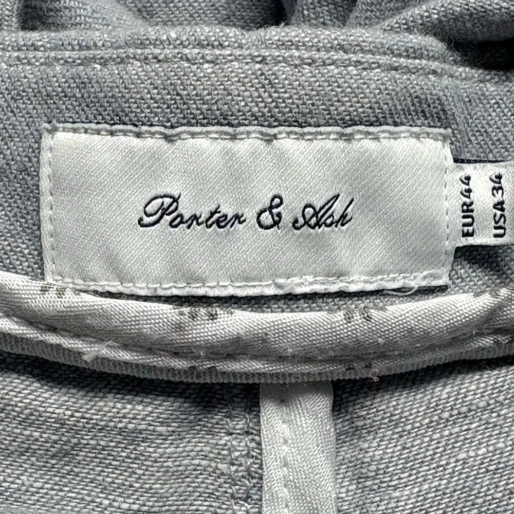PORTER & ASH Men Linen Blend Pants Sz 34 Gray Coastal Beach Preppy Resort 8a-4